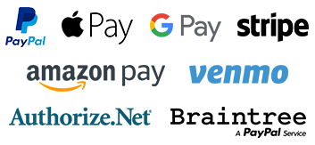 Payment processing partners - PayPal, Apple Pay, Google Pay, Stripe, Amazon Pay, Venmo, Authorize.Net, Braintree